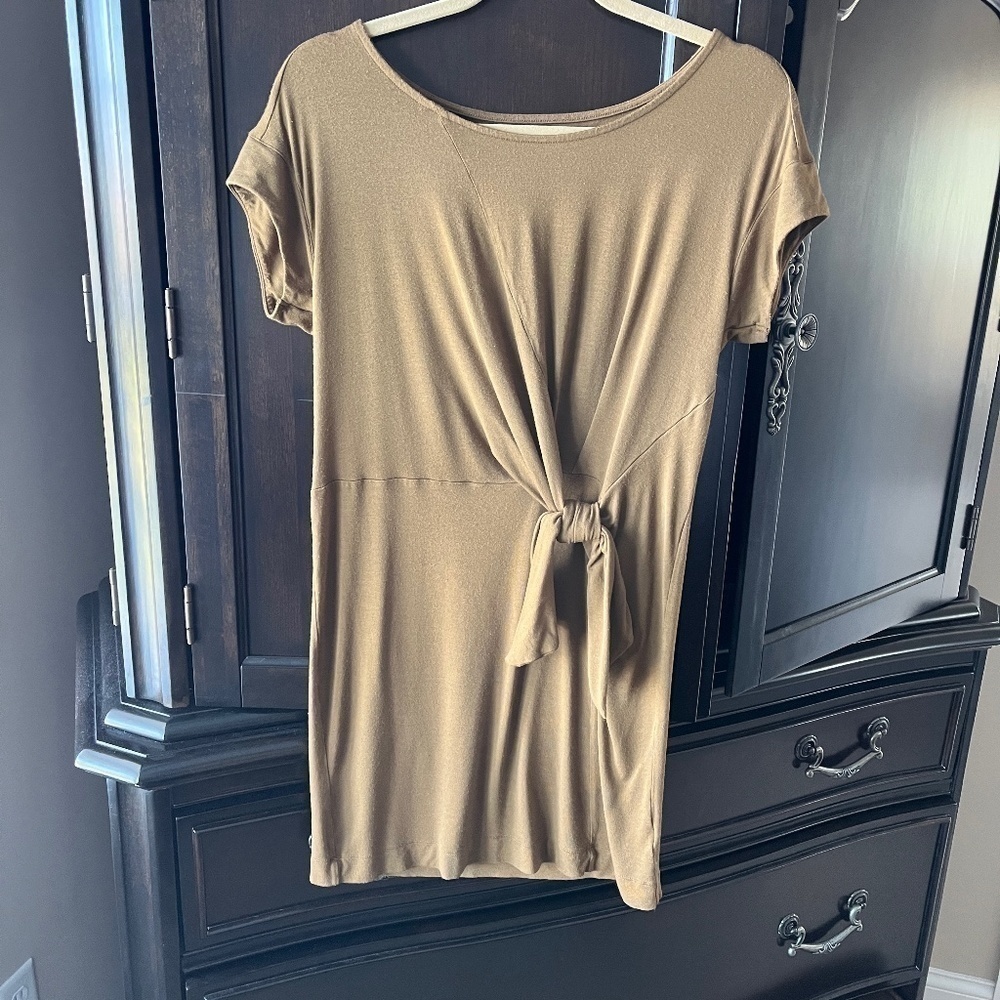 Maeve Camel Front tie dress